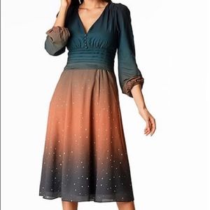 Eshakti Ombré Star Crepe Cocktail Dress w/Pockets